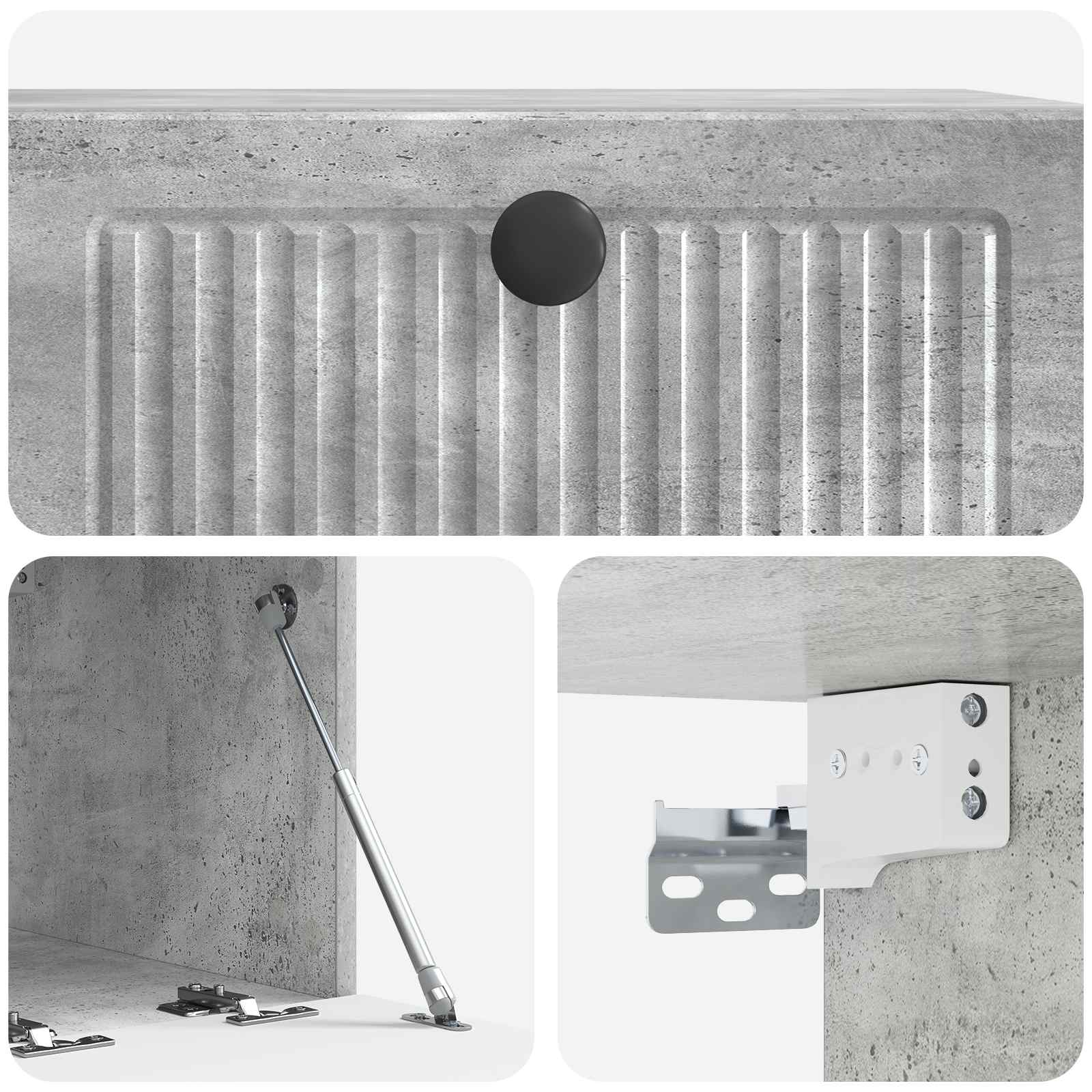 Wandmontierter TV-Schrank Betongrau 59,5 x 41 x 30 cm