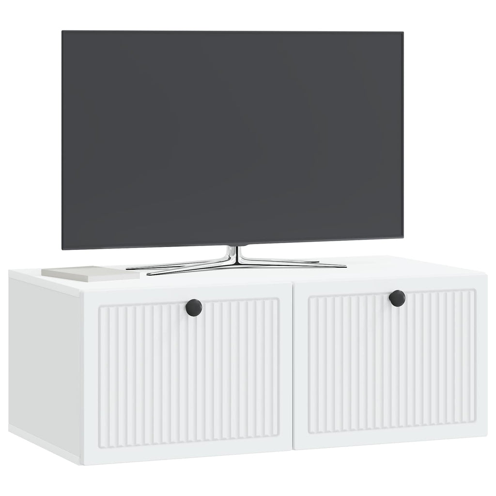 Wandmontierter TV-Schrank Weiß 78,5 x 41 x 30 cm Holzwerkstoff