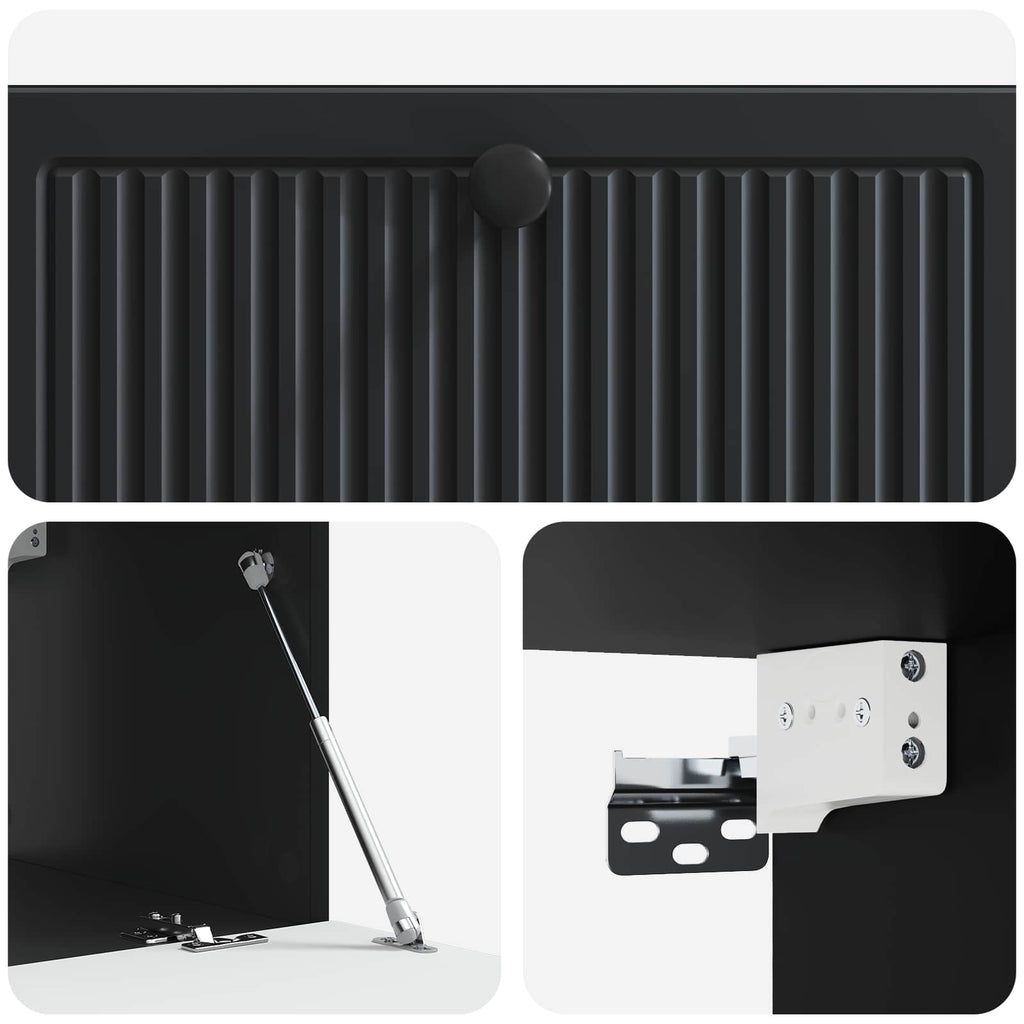 Wandmontierter TV-Schrank Schwarz 78,5 x 41 x 30 cm