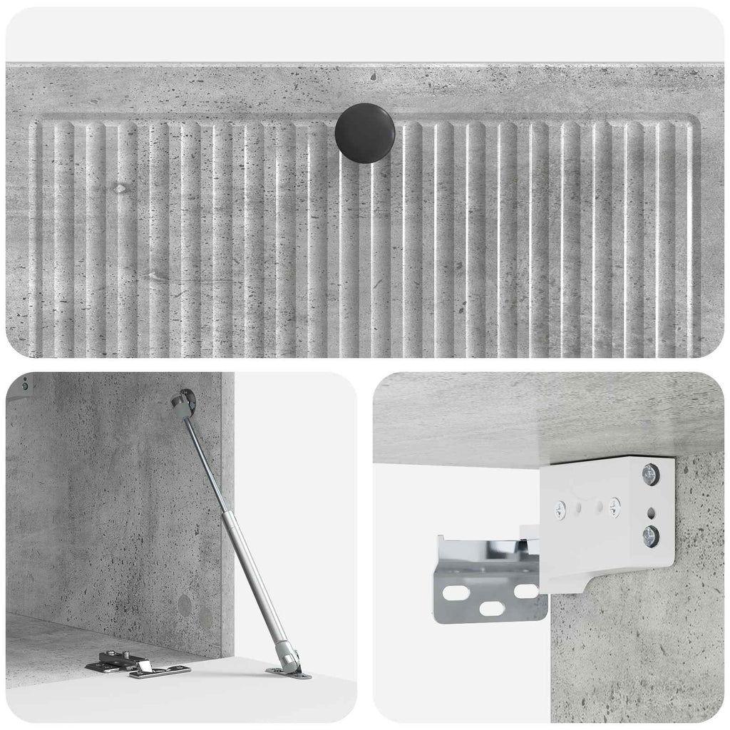 Wandmontierter TV-Schrank Betongrau 78,5 x 41 x 30 cm