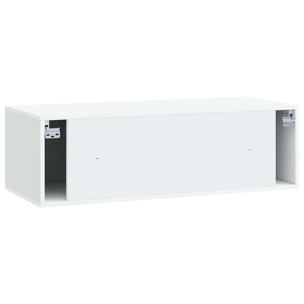 Wandmontierter TV-Schrank Weiß 98 x 41 x 30 cm Holzwerkstoff