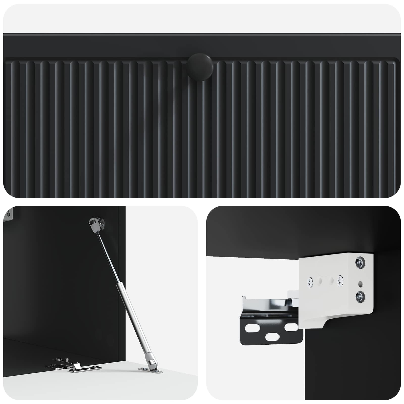Wandmontierter TV-Schrank Schwarz 98 x 41 x 30 cm Holzwerkstoff