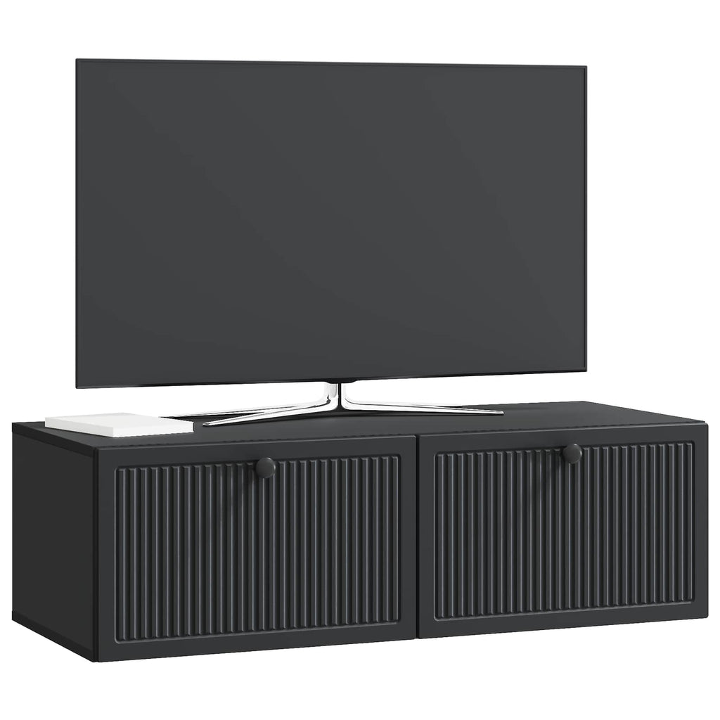 Wandmontierter TV-Schrank Schwarz 98 x 41 x 30 cm Holzwerkstoff