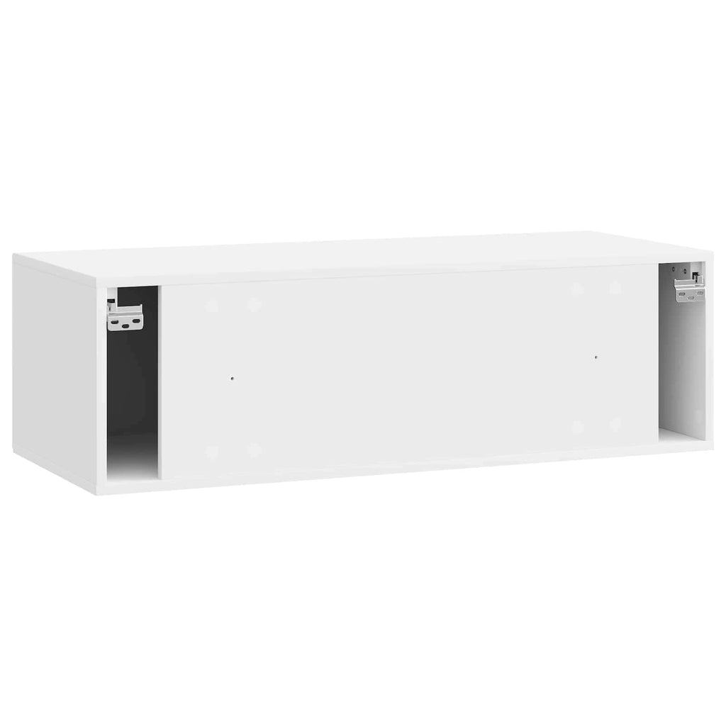 Wandmontierter TV-Schrank Hochglanz Weiß 98 x 41 x 30 cm