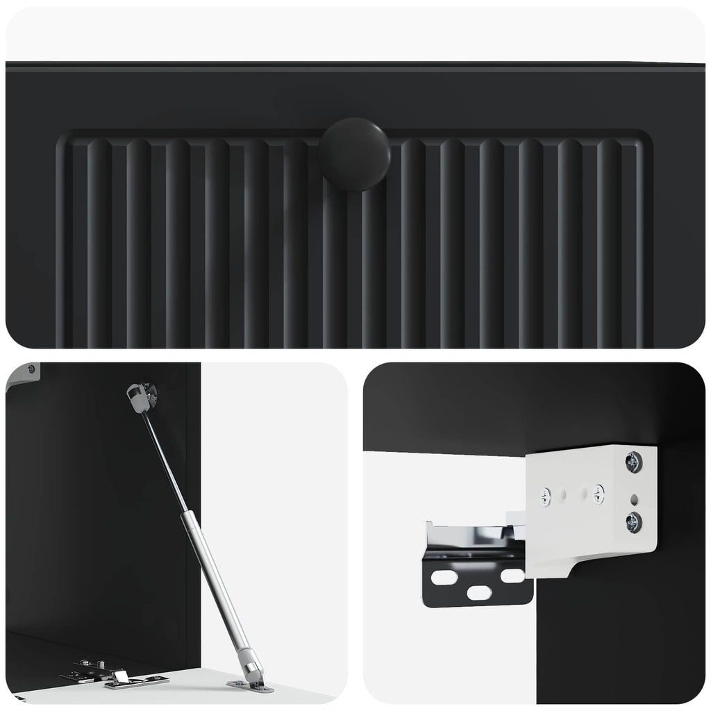 Wandmontierter TV-Schrank Schwarz 59,5 x 31 x 30 cm