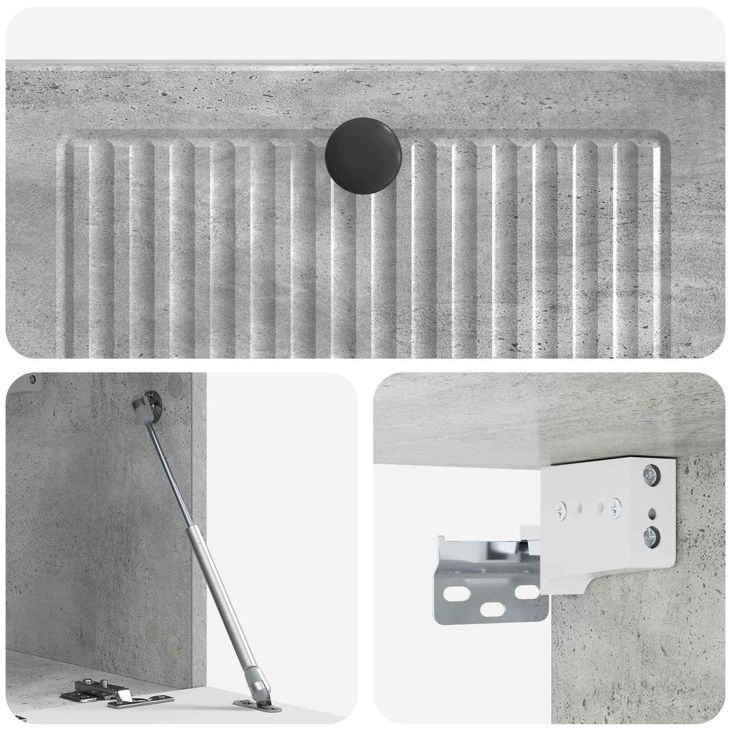Wandmontierter TV-Schrank Betongrau 59,5 x 31 x 30 cm