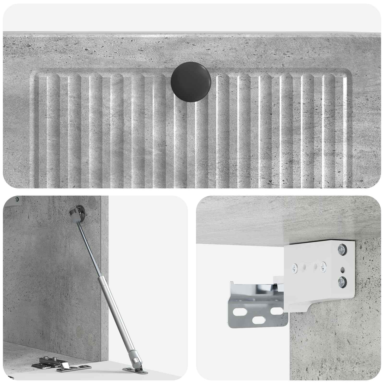 Wandmontierter TV-Schrank Betongrau 59,5 x 31 x 30 cm