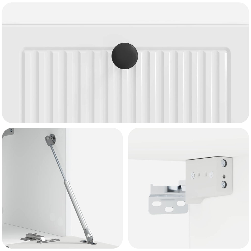 Wandmontierter TV-Schrank Hochglanz Weiß 59,5 x 31 x 30 cm