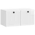 Wandmontierter TV-Schrank Hochglanz Weiß 59,5 x 31 x 30 cm