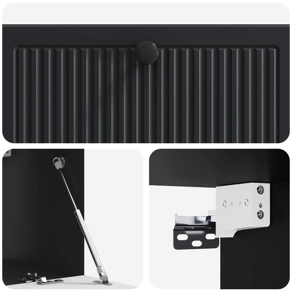 Wandmontierter TV-Schrank Schwarz 78,5 x 31 x 30 cm