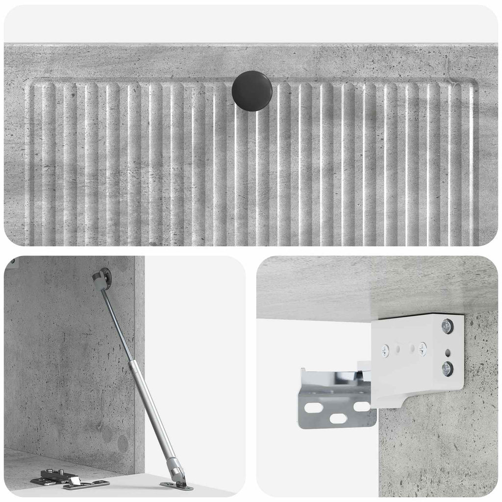 Wandmontierter TV-Schrank Betongrau 78,5 x 31 x 30 cm