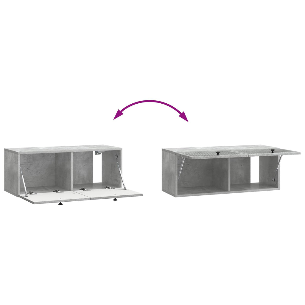 Wandmontierter TV-Schrank Betongrau 78,5 x 31 x 30 cm