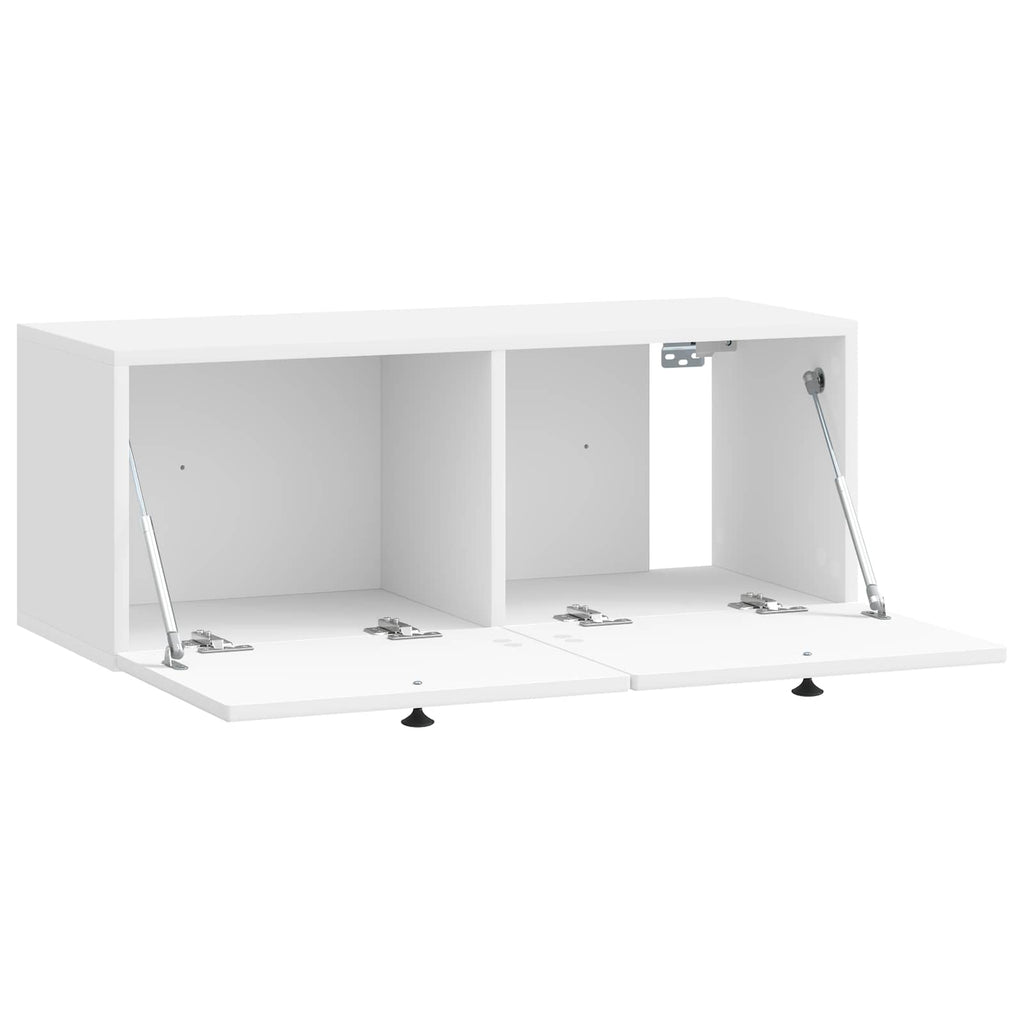 Wandmontierter TV-Schrank Hochglanz Weiß 78,5 x 31 x 30 cm