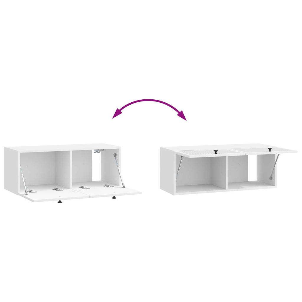 Wandmontierter TV-Schrank Hochglanz Weiß 78,5 x 31 x 30 cm