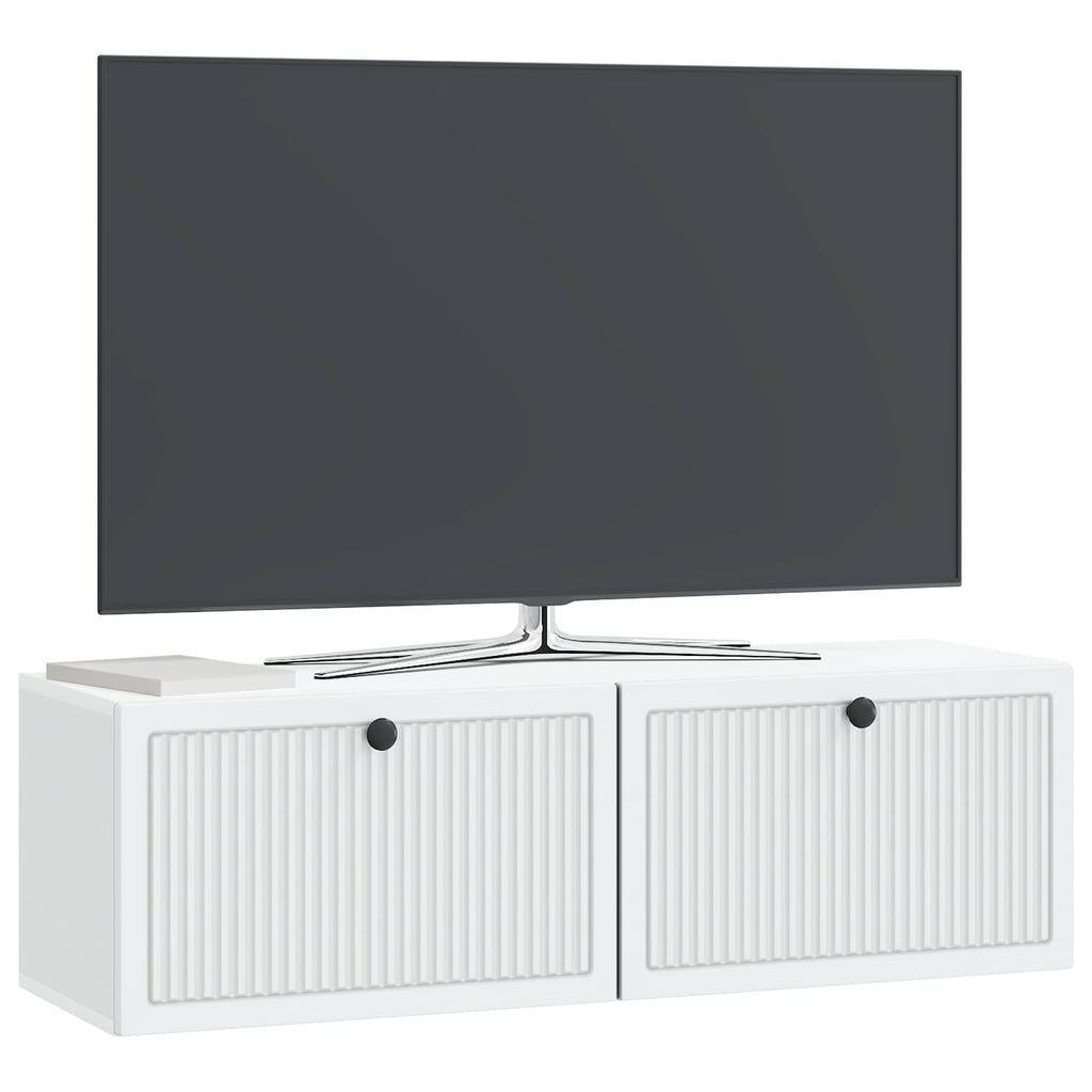 Wandmontierter TV-Schrank Weiß 98 x 31 x 30 cm Holzwerkstoff