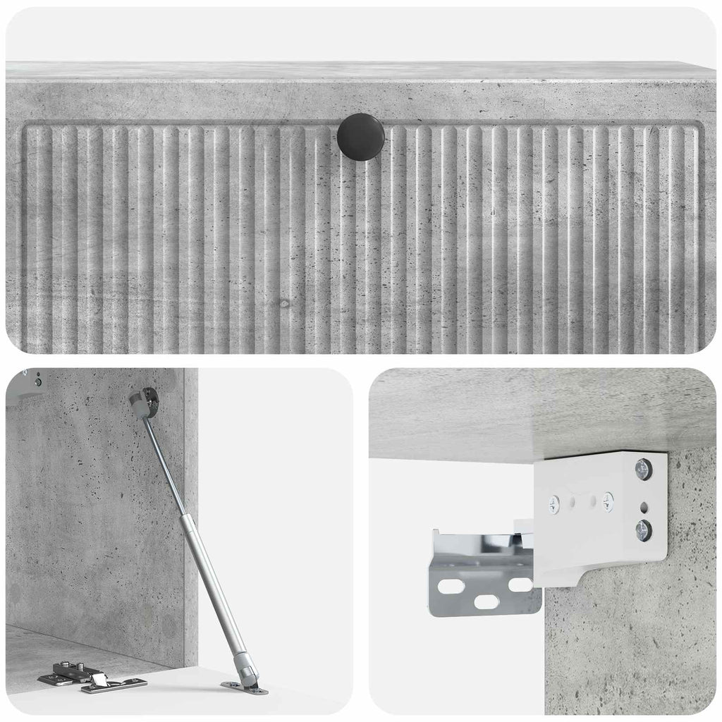 Wandmontierter TV-Schrank Betongrau 98 x 31 x 30 cm