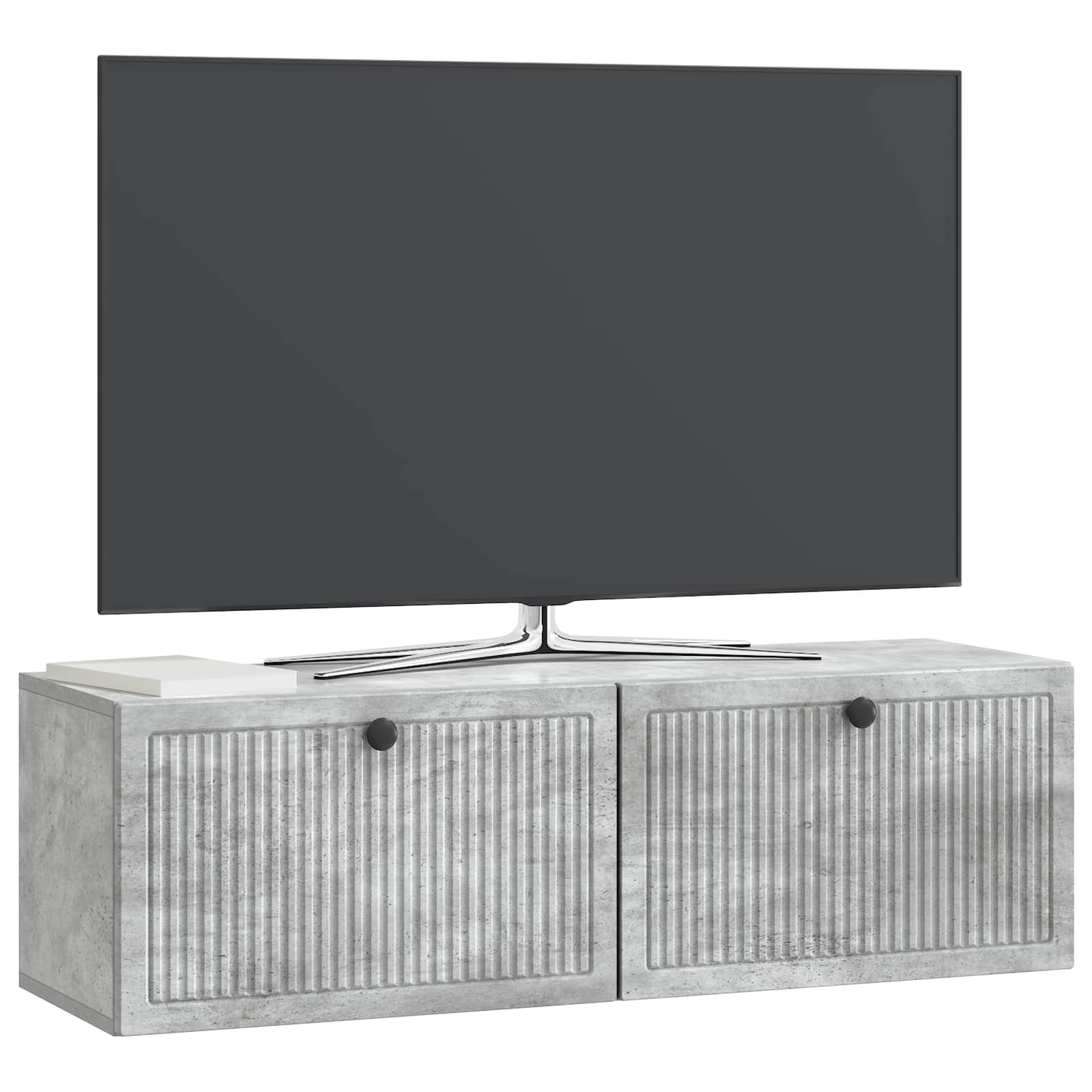 Wandmontierter TV-Schrank Betongrau 98 x 31 x 30 cm