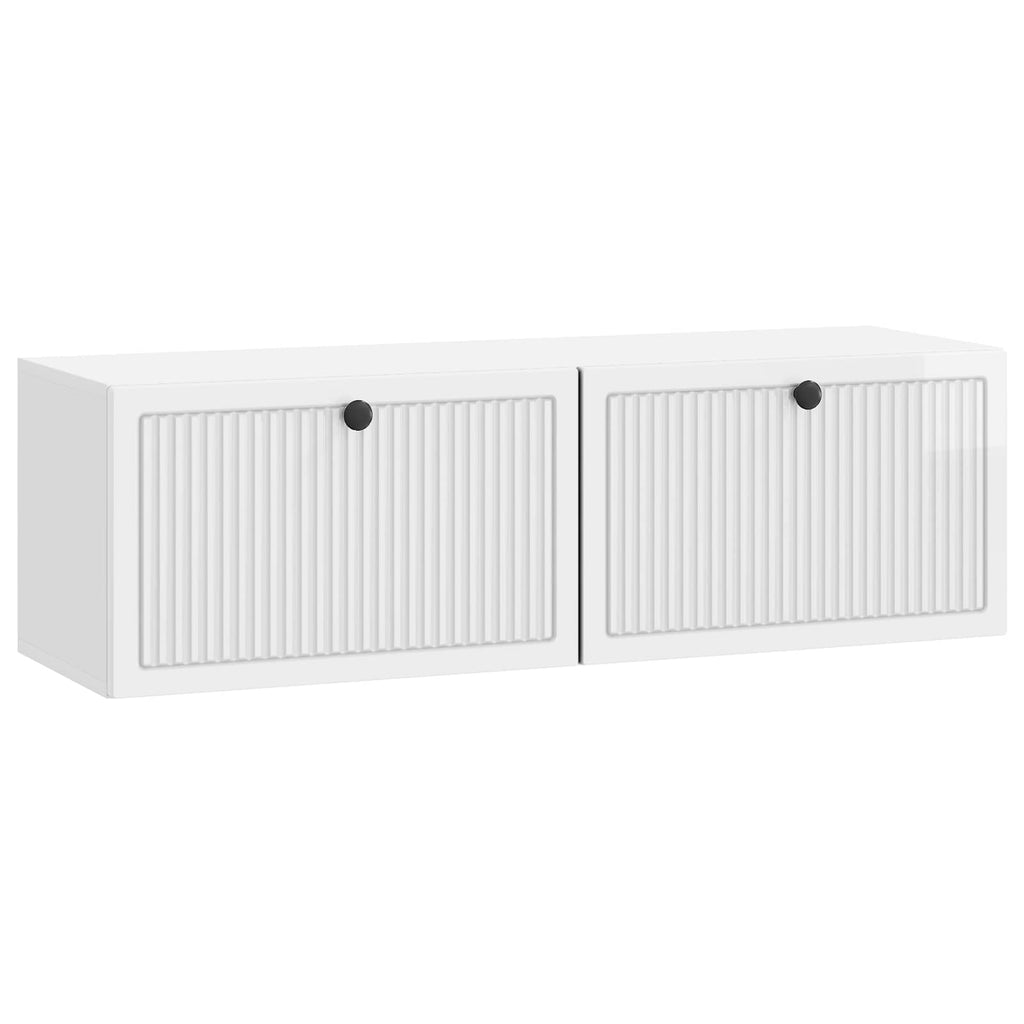 Wandmontierter TV-Schrank Hochglanz Weiß 98 x 31 x 30 cm