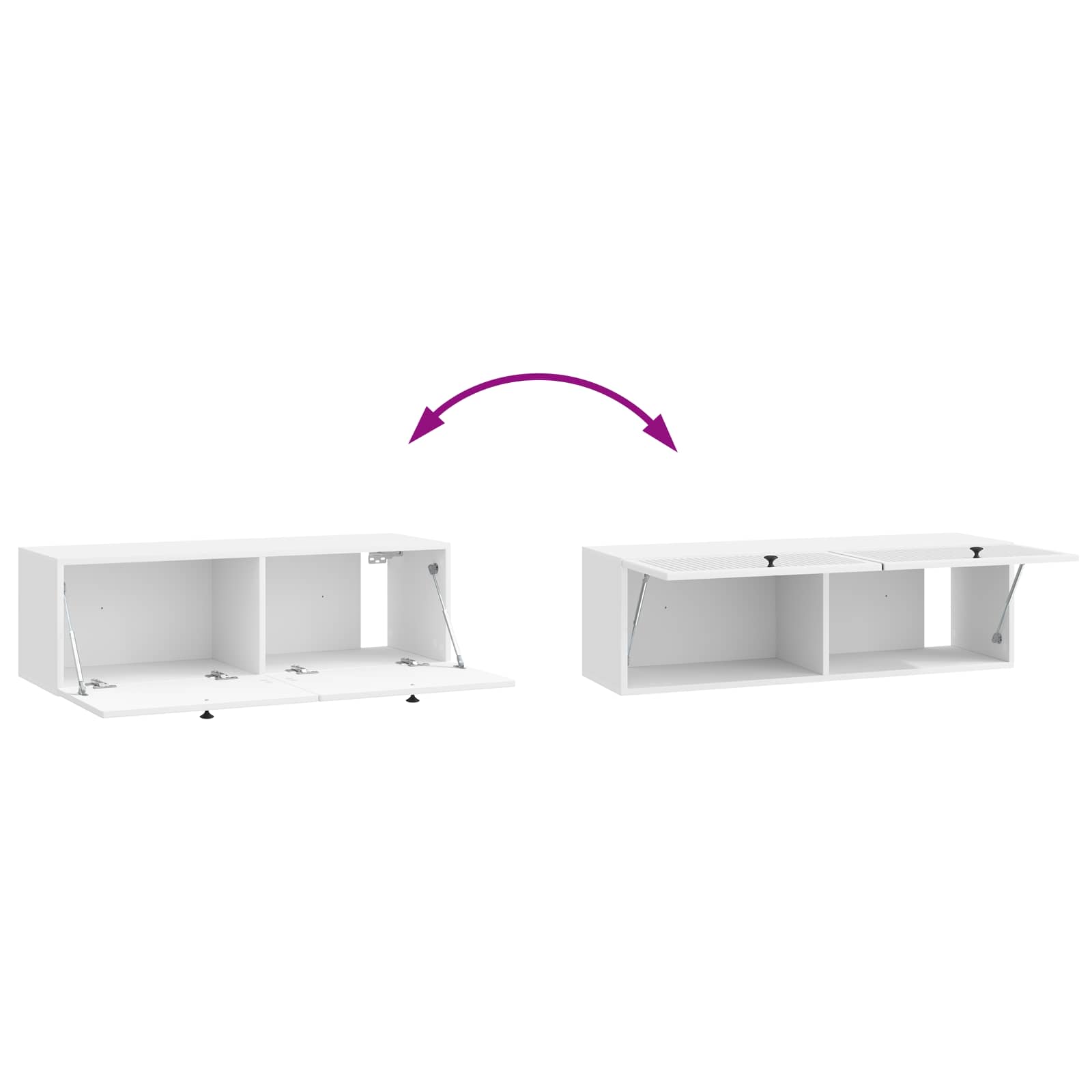 Wandmontierter TV-Schrank Hochglanz Weiß 98 x 31 x 30 cm
