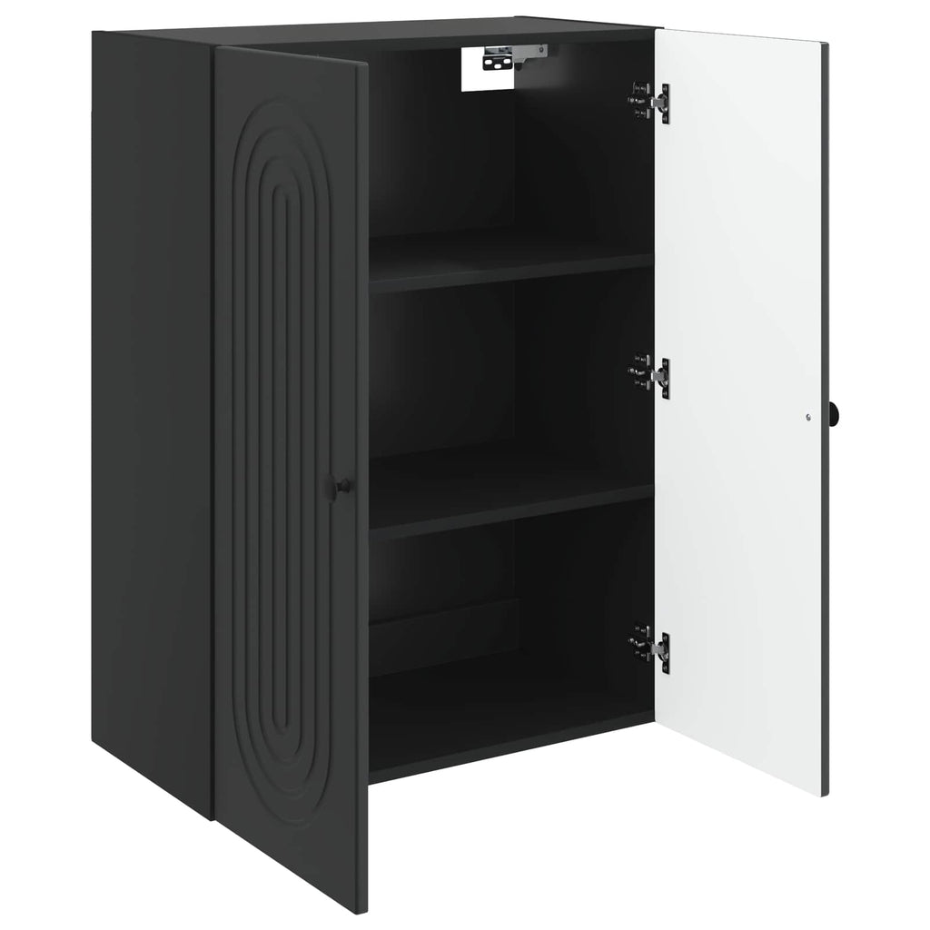 Wandschrank Schwarz 66 x 34,5 x 90 cm Holzwerkstoff