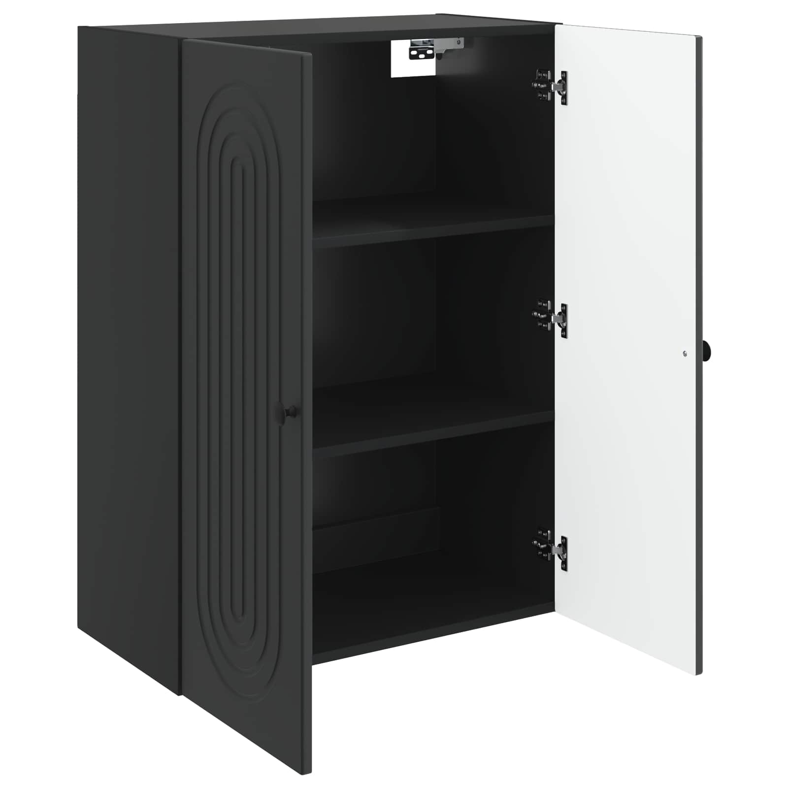 Wandschrank Schwarz 66 x 34,5 x 90 cm Holzwerkstoff