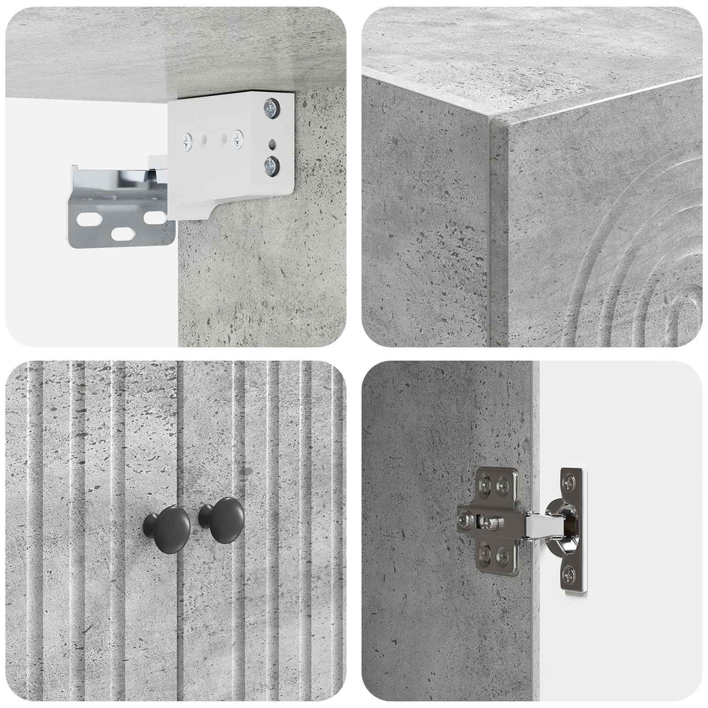 Wandschrank Betongrau 66 x 34,5 x 90 cm Holzwerkstoff