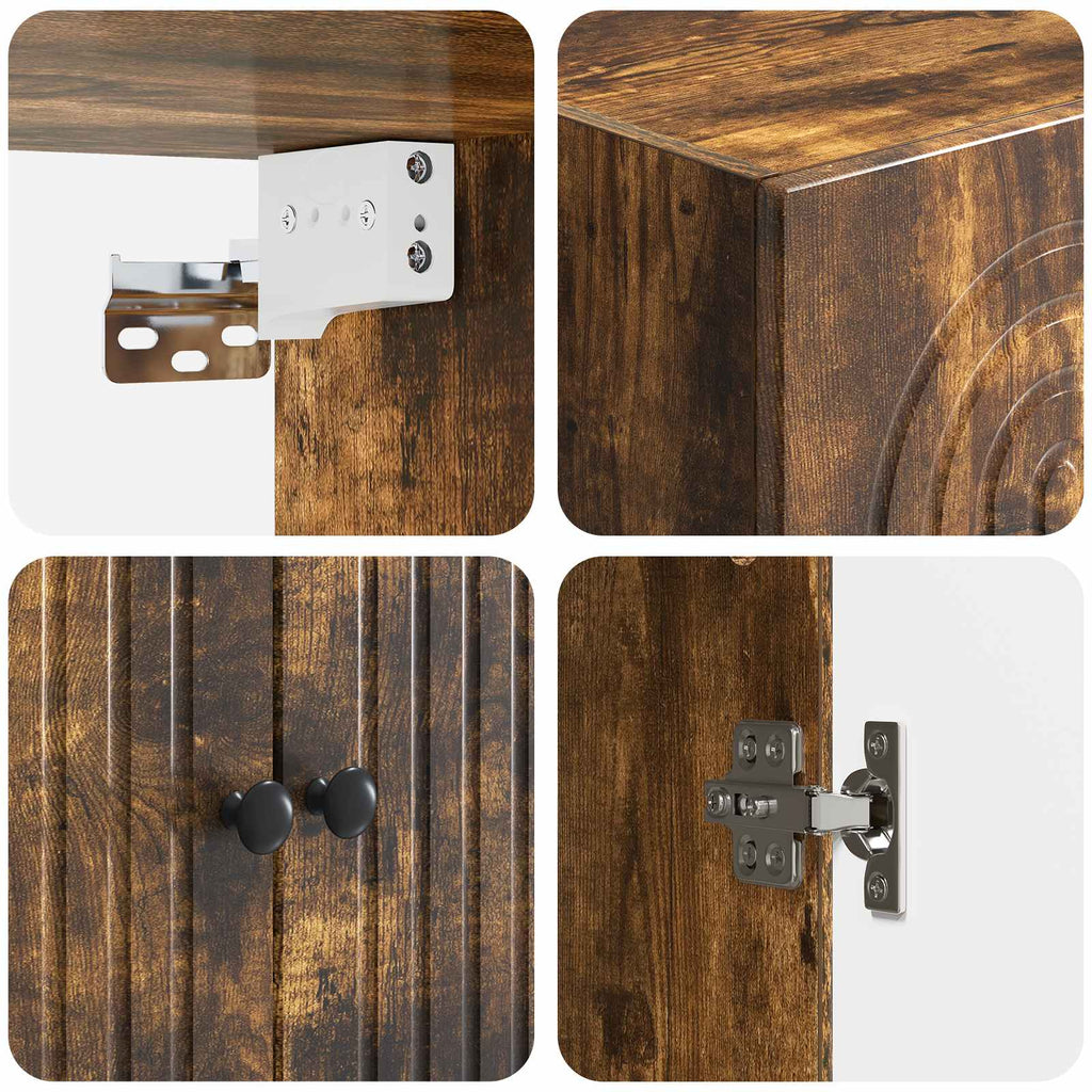 Wandschrank Geräucherte Eiche 66 x 34,5 x 90 cm Holzwerkstoff