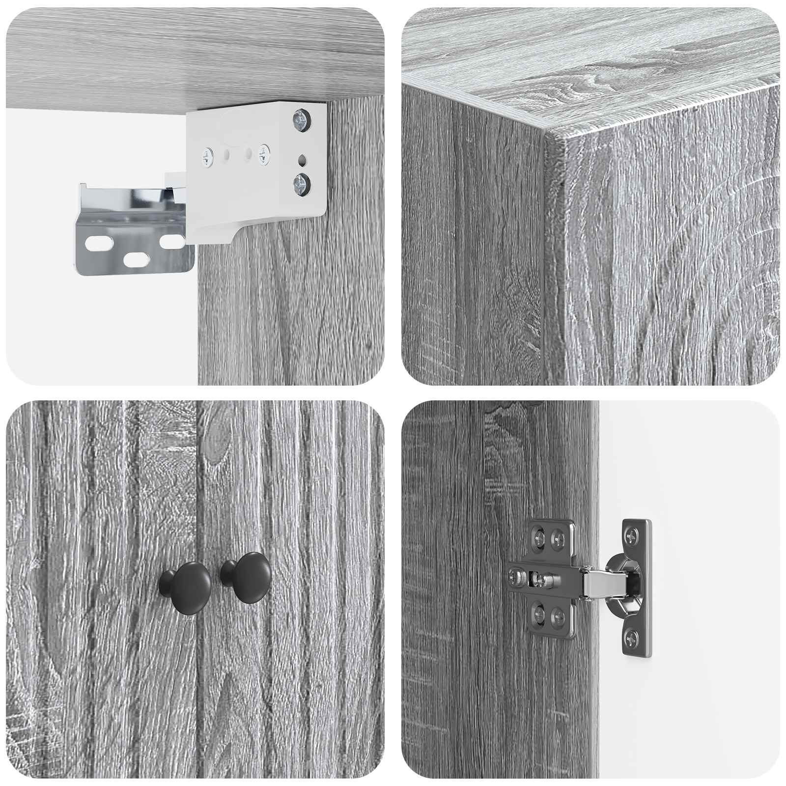 Wandschrank Grau Sonoma 66 x 34,5 x 90 cm Holzwerkstoff