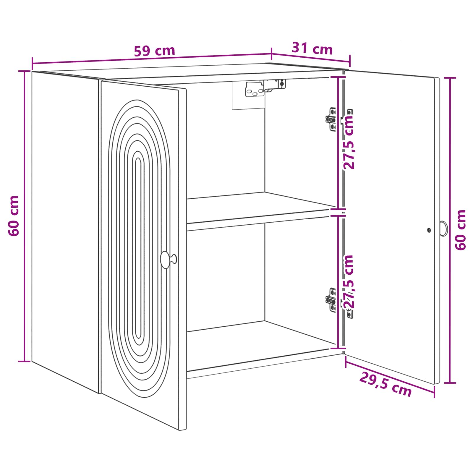 Wandschrank Weiß 59 x 31 x 60 cm Holzwerkstoff