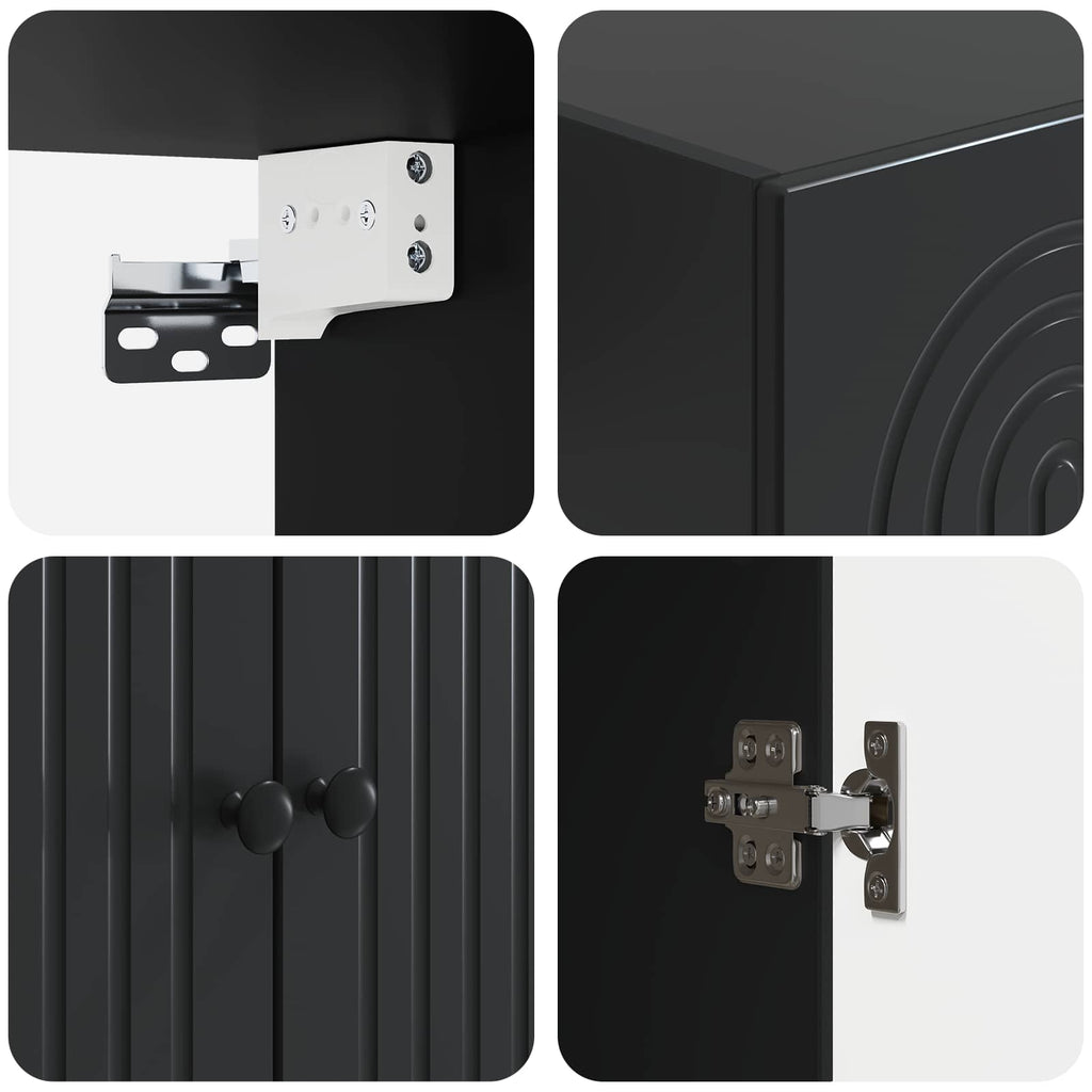 Wandschrank Schwarz 59 x 31 x 60 cm Holzwerkstoff