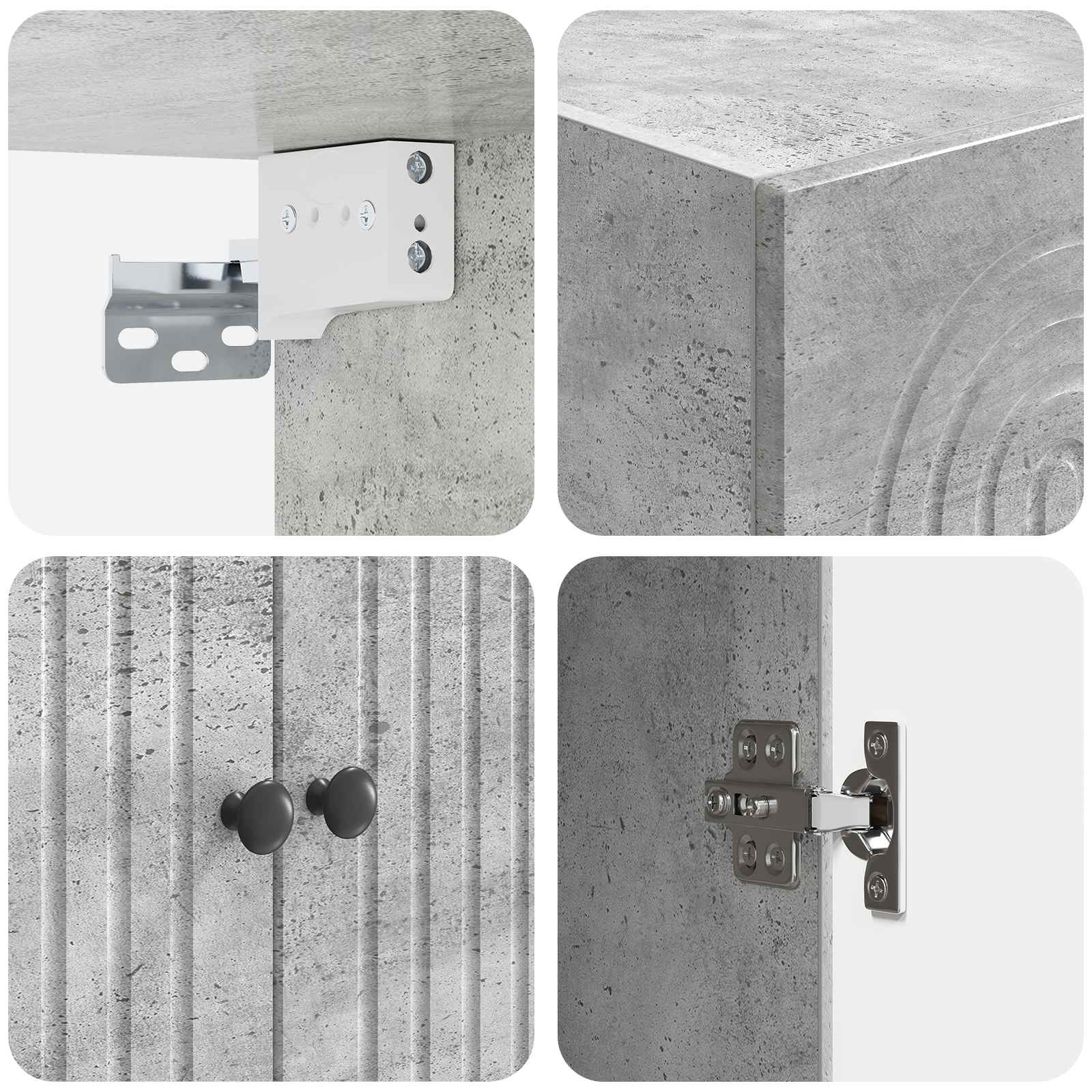 Wandschrank Betongrau 59 x 31 x 60 cm Holzwerkstoff