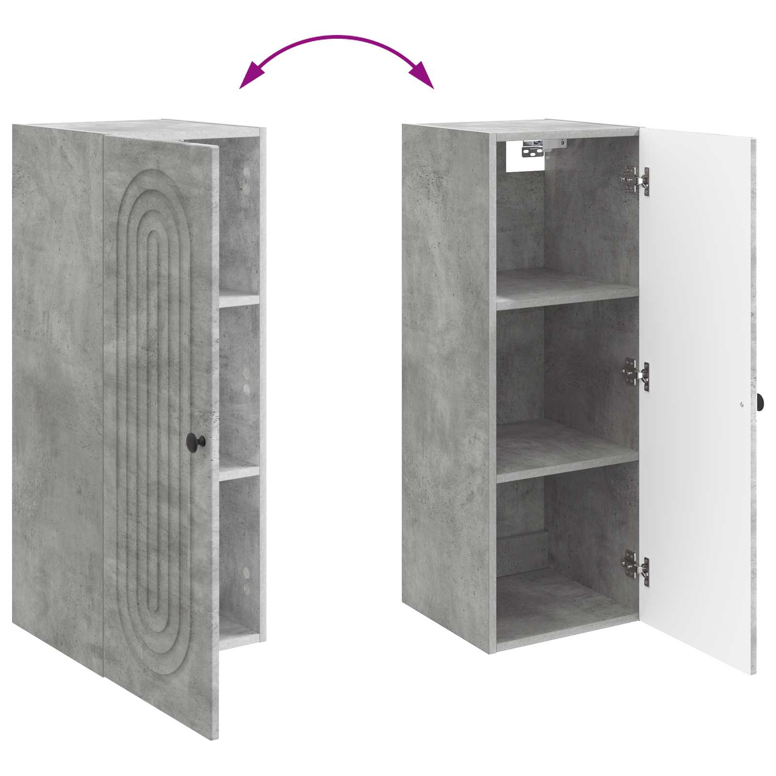 Wandschrank Betongrau 33 x 34,5 x 90 cm Holzwerkstoff