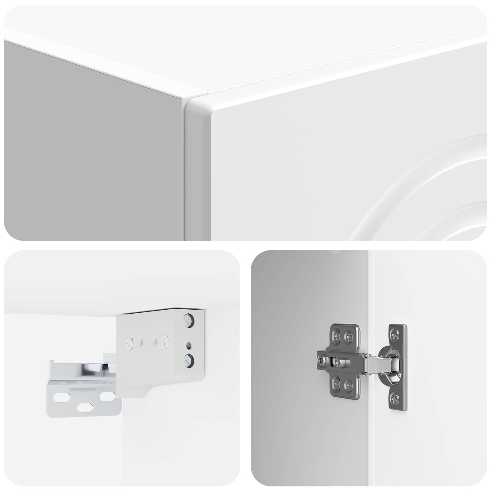 Wandschrank Hochglanz Weiß 33 x 34,5 x 90 cm Holzwerkstoff