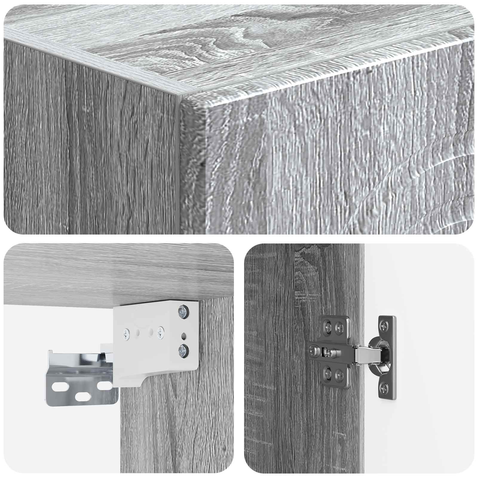 Wandschrank Grau Sonoma 33 x 34,5 x 90 cm Holzwerkstoff