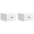 Wandmontierter Nachttisch 2 pcs Weiß 33 x 34,5 x 20 cm
