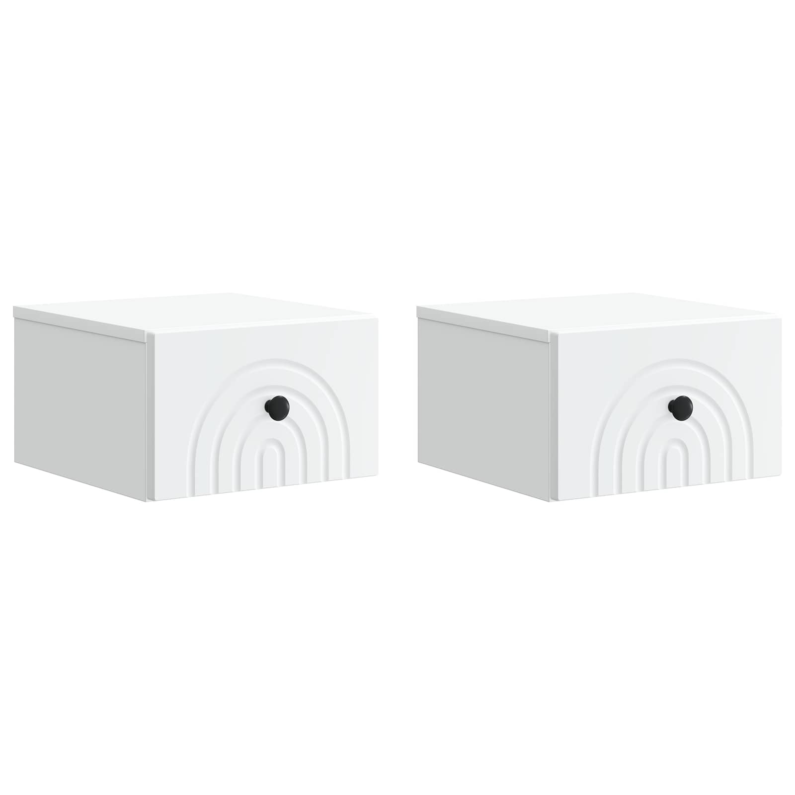 Wandmontierter Nachttisch 2 pcs Weiß 33 x 34,5 x 20 cm