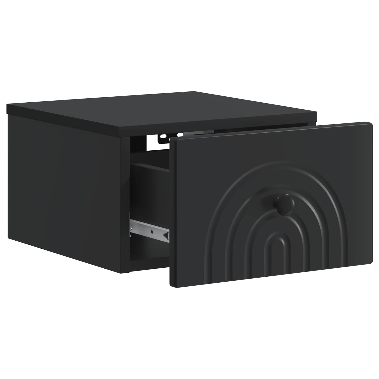 Wandmontierter Nachttisch Schwarz 33 x 34,5 x 20 cm
