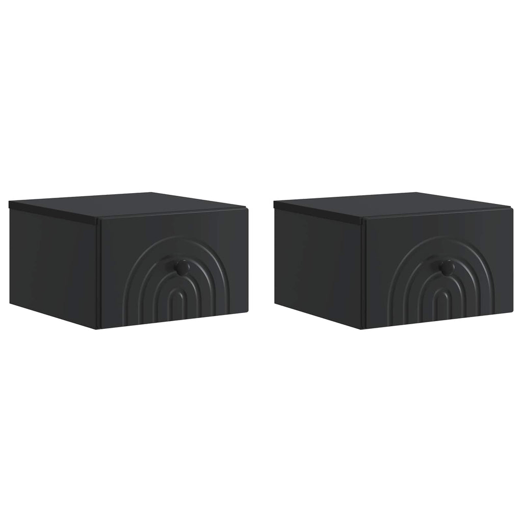 Wandmontierter Nachttisch 2 pcs Schwarz 33 x 34,5 x 20 cm