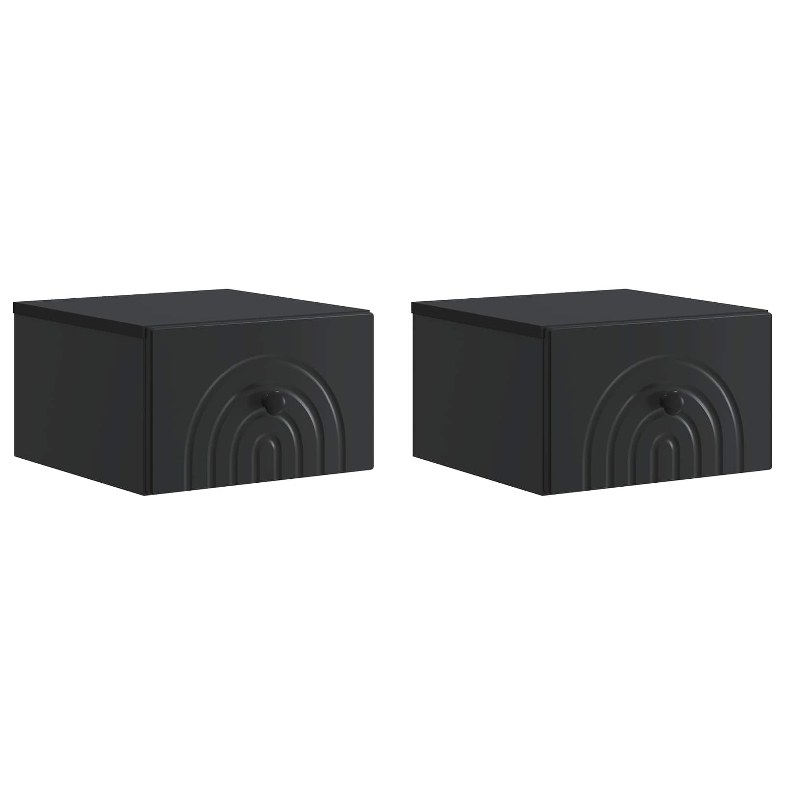 Wandmontierter Nachttisch 2 pcs Schwarz 33 x 34,5 x 20 cm