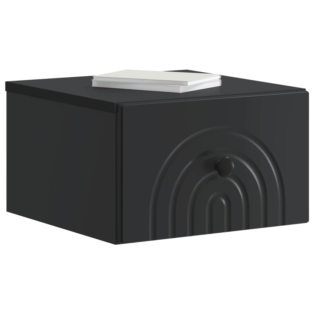 Wandmontierter Nachttisch 2 pcs Schwarz 33 x 34,5 x 20 cm