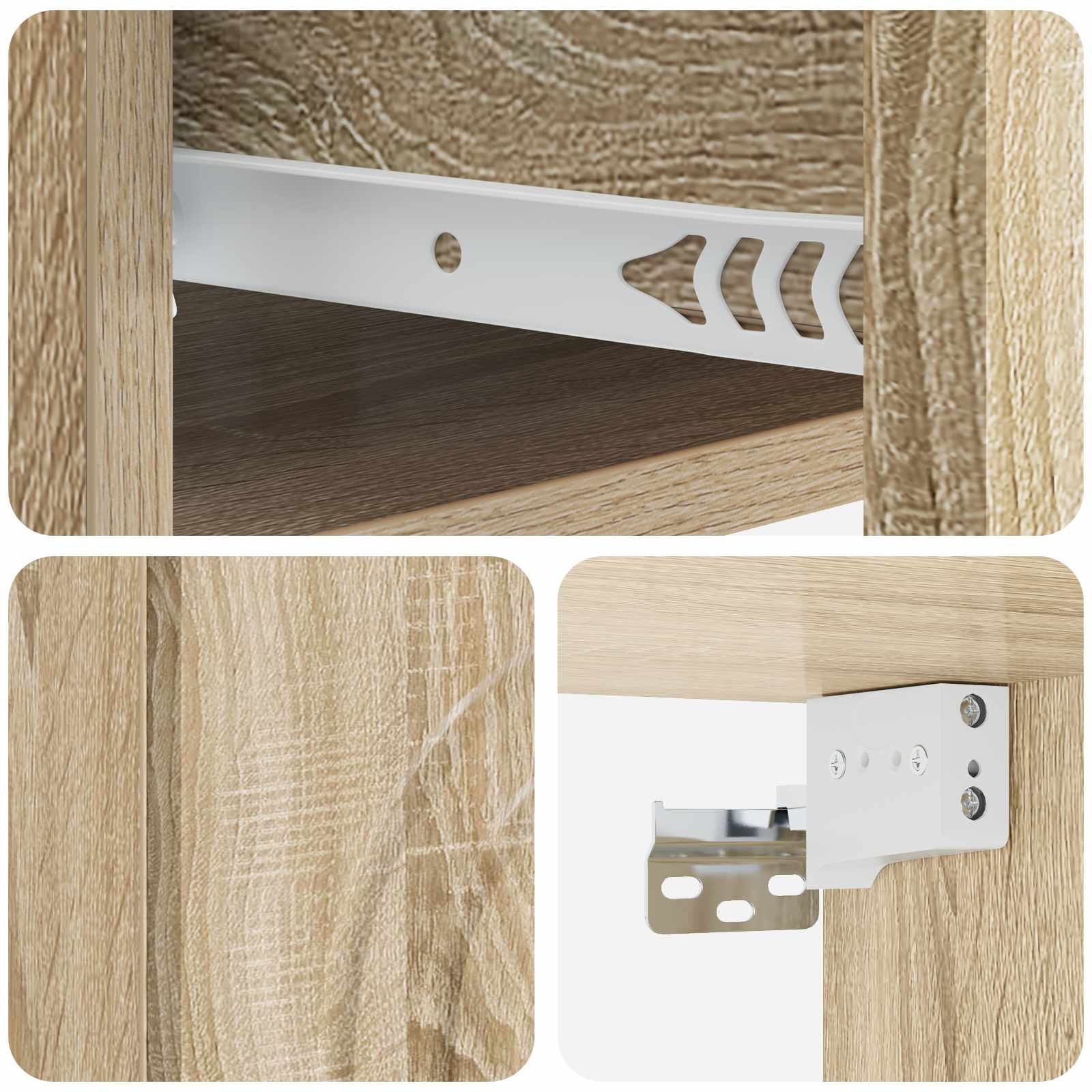 Wandmontierter Nachttisch 2 pcs Sonoma-Eiche 33 x 34,5 x 20 cm