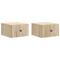 Wandmontierter Nachttisch 2 pcs Sonoma-Eiche 33 x 34,5 x 20 cm