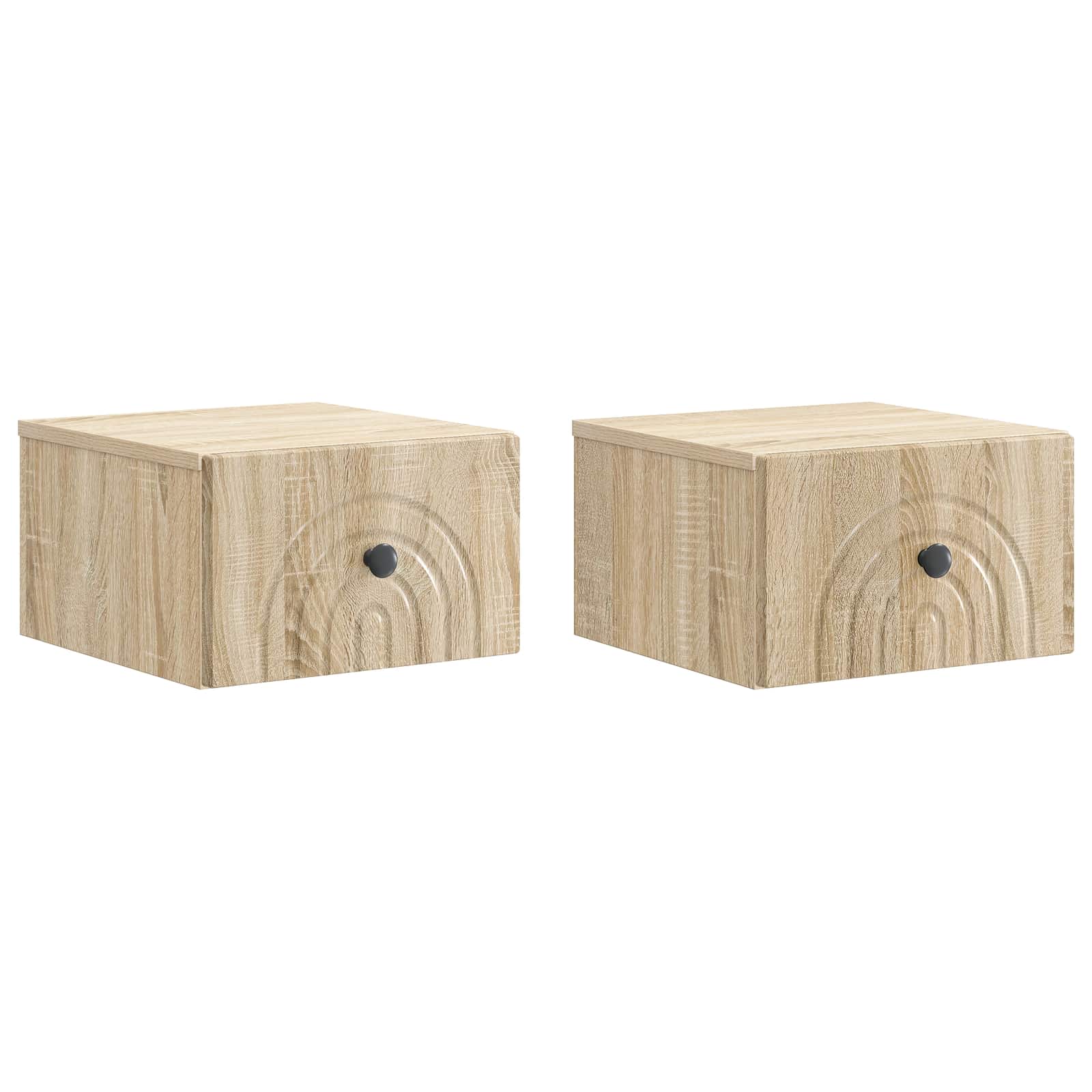 Wandmontierter Nachttisch 2 pcs Sonoma-Eiche 33 x 34,5 x 20 cm