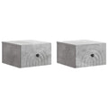 Wandmontierter Nachttisch 2 pcs Betongrau 33 x 34,5 x 20 cm