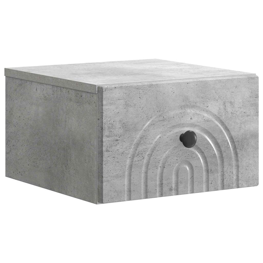 Wandmontierter Nachttisch 2 pcs Betongrau 33 x 34,5 x 20 cm