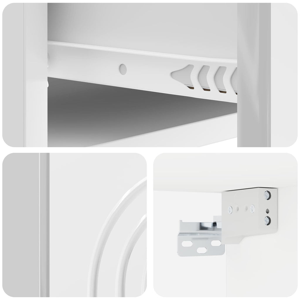 Wandmontierter Nachttisch 2 pcs Hochglanz Weiß Holzwerkstoff