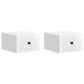 Wandmontierter Nachttisch 2 pcs Hochglanz Weiß Holzwerkstoff