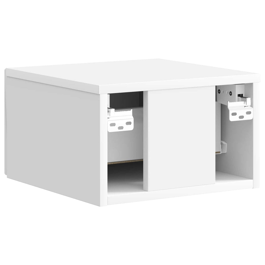 Wandmontierter Nachttisch 2 pcs Hochglanz Weiß Holzwerkstoff