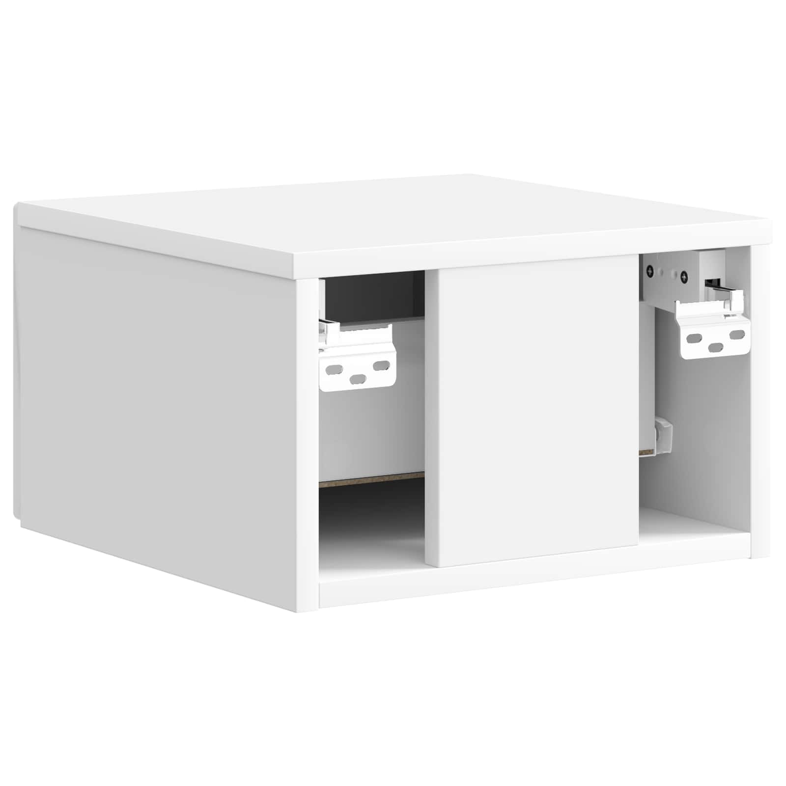 Wandmontierter Nachttisch 2 pcs Hochglanz Weiß Holzwerkstoff
