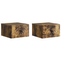 Wandmontierter Nachttisch 2 pcs Geräucherte Eiche Holzwerkstoff